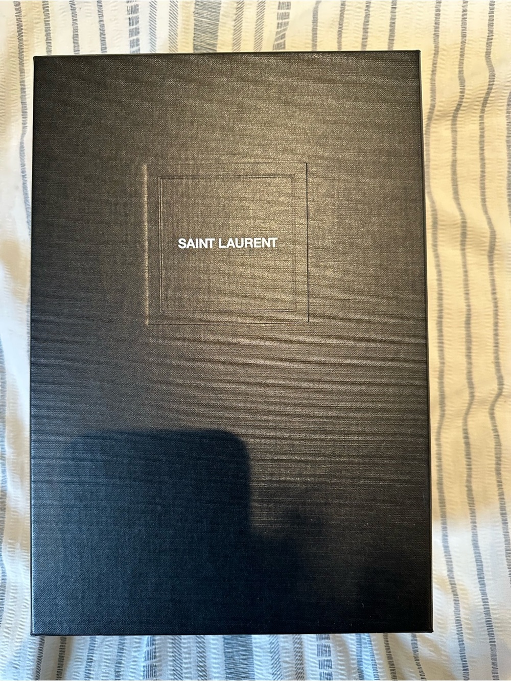 Saint Laurent Black Leather Square-Toe Slingback Heels - Picture 3 of 5